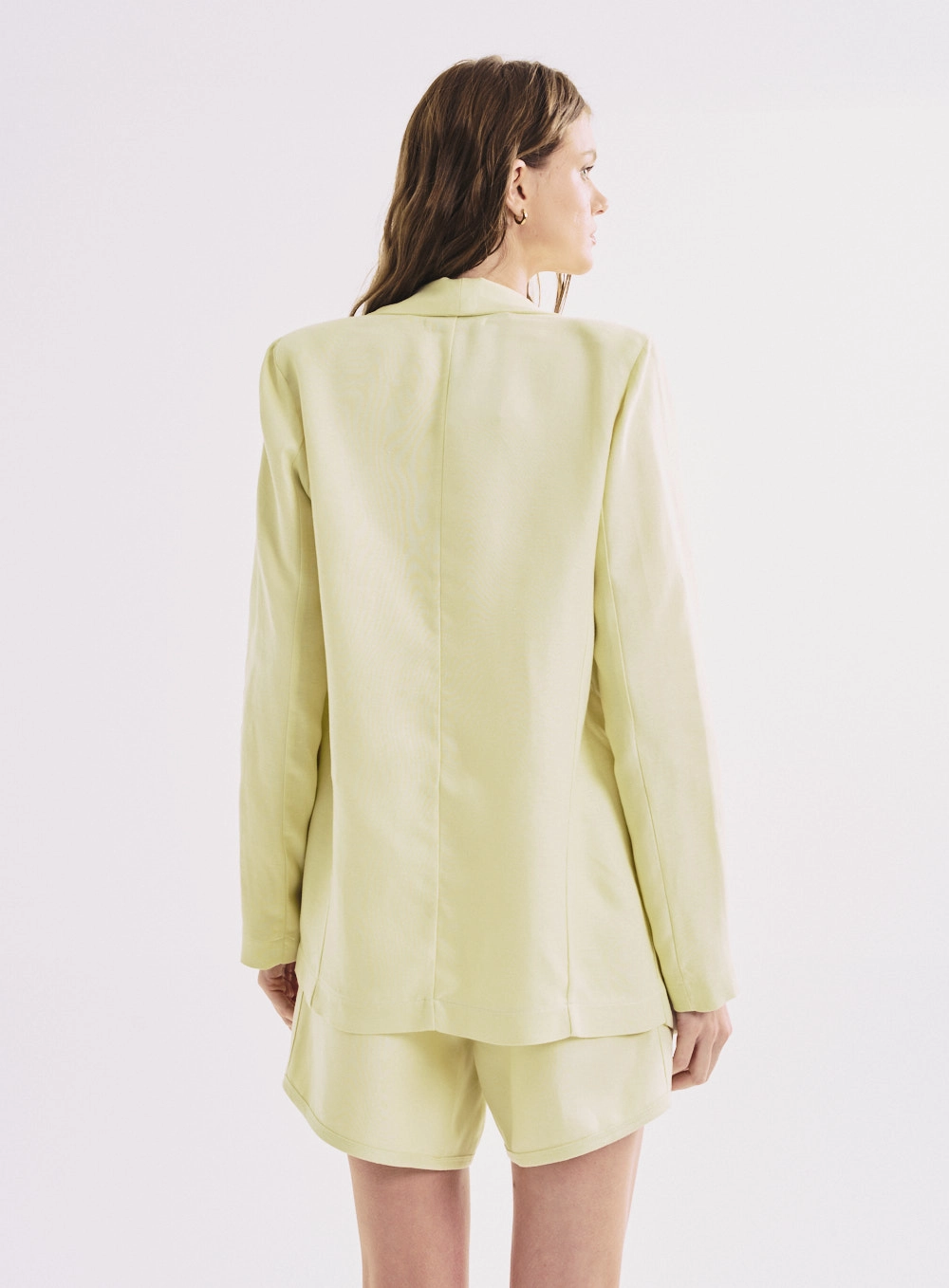 Blazer Feminino Alfaiataria Com Detalhes Amarelo 2