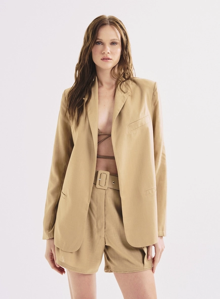 Blazer Feminino Alfaiataria Fluido
