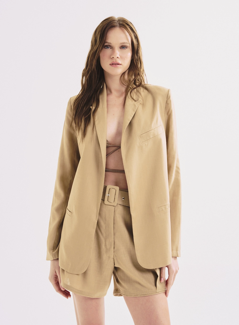 Blazer Feminino Alfaiataria Fluido Off Shell 1