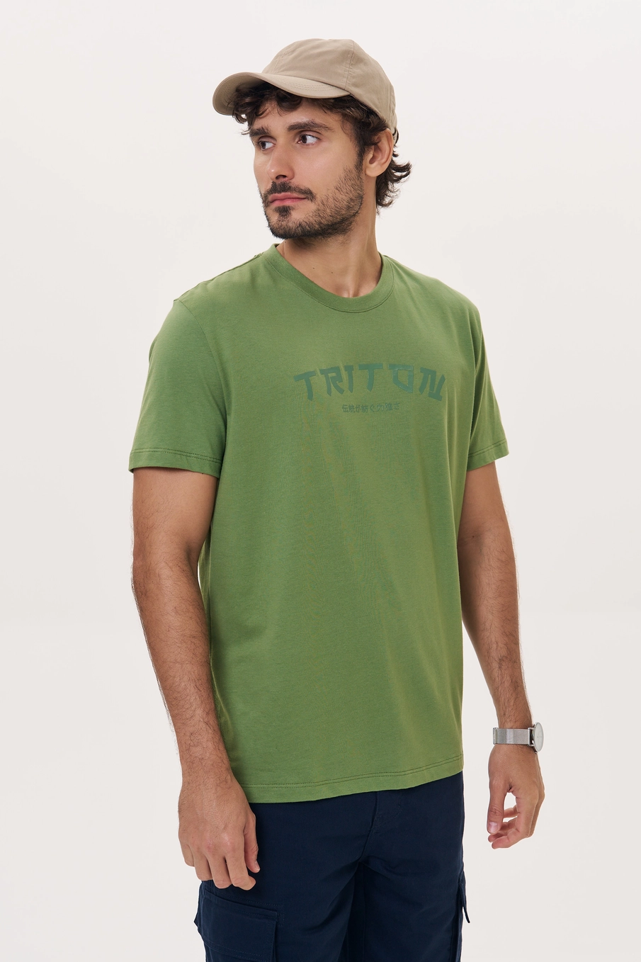 Camiseta Masculina Com Estampa Frontal Verde 2