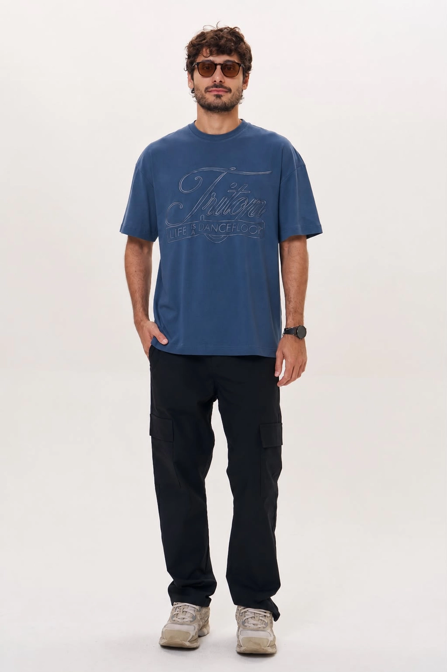 Camiseta Masculina Com Estampa Azul Marinho 1