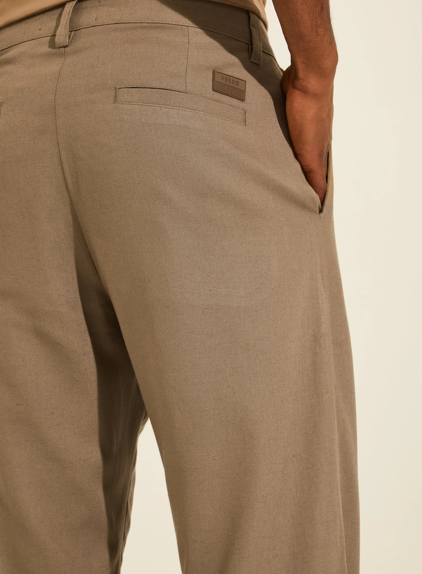 Calça Masculina Alfaiataria Reta - Caetano Bege Cinzas