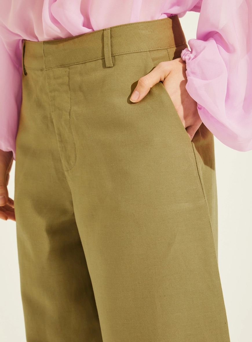 Calça Ballon Alfaiataria Feminina Verde