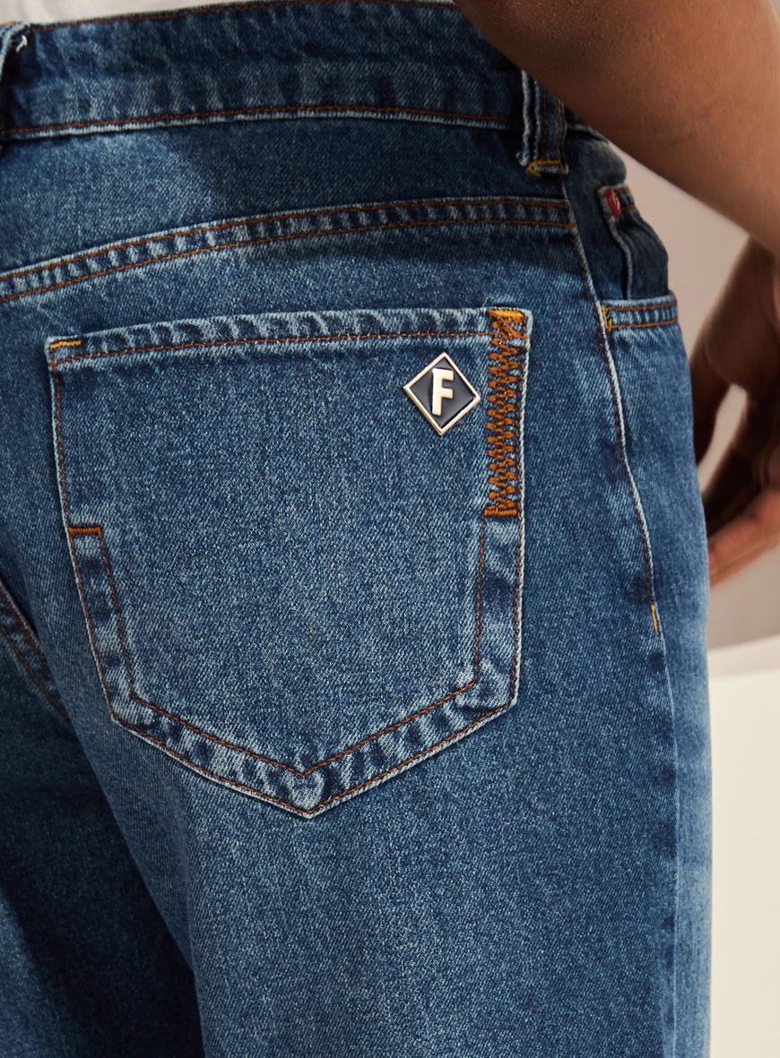 Calça Jeans Wide Leg Cintura Alta - Raquel Índigo