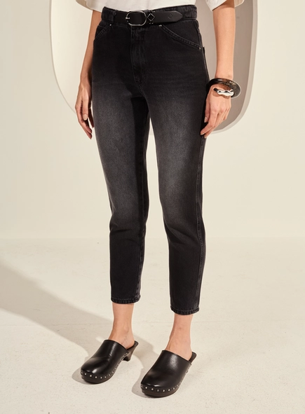 Calça Jeans Reta Cintura Alta Feminina - Lola
