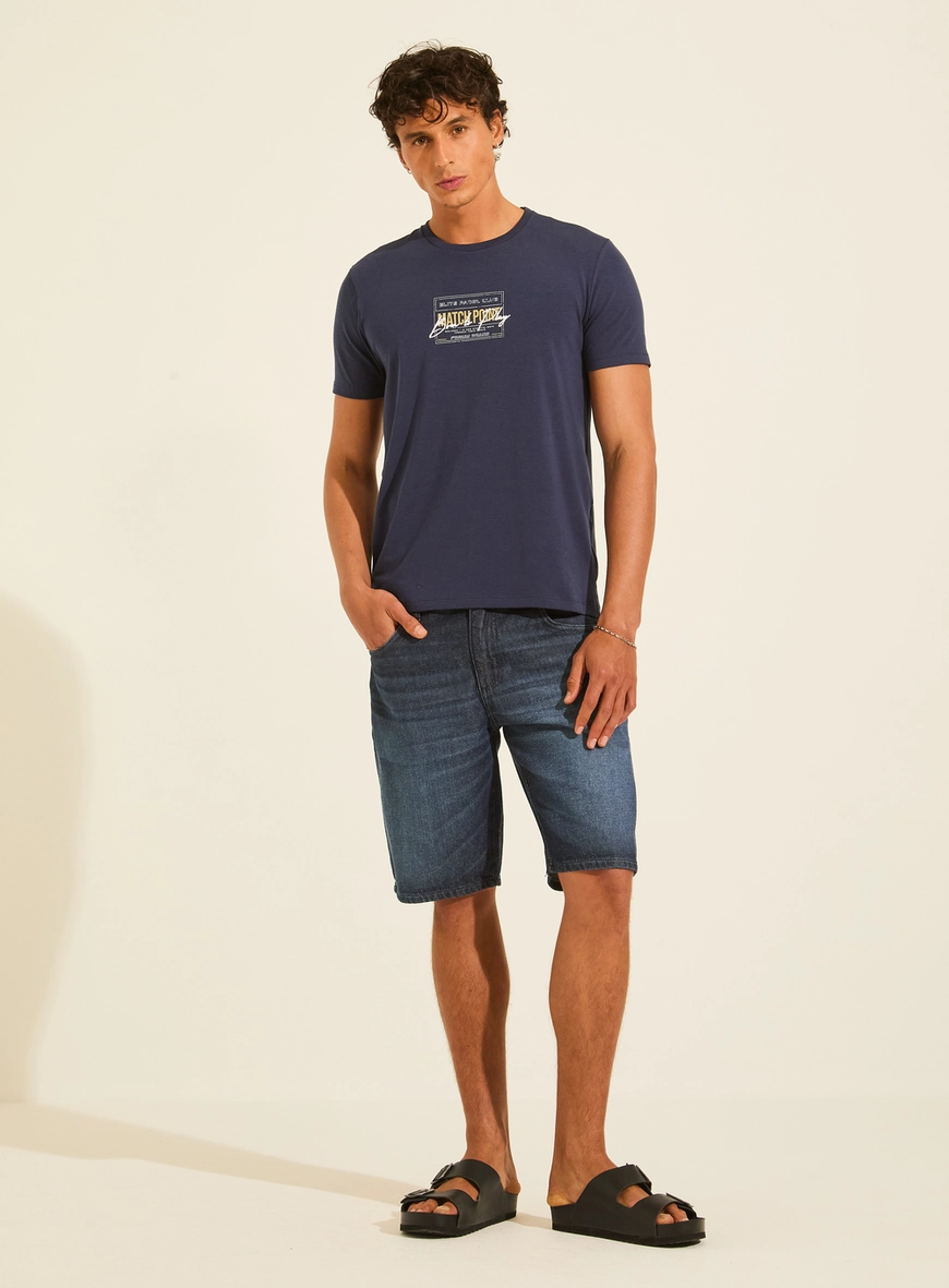Bermuda Jeans Regular Fit Reta - Benjamin Índigo