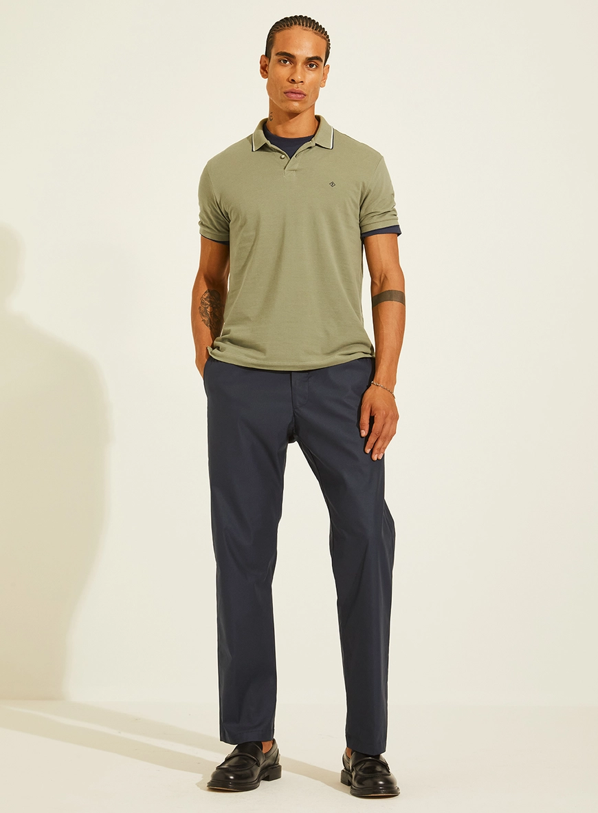 Polo Piquet Muscle Masculina Com Bordado E Frisos Verde