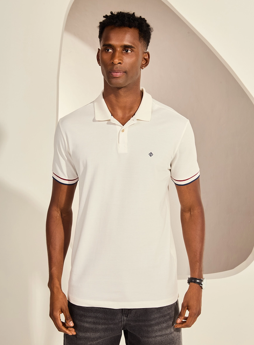 Polo Piquet Muscle Masculina Com Bordado Off Shell
