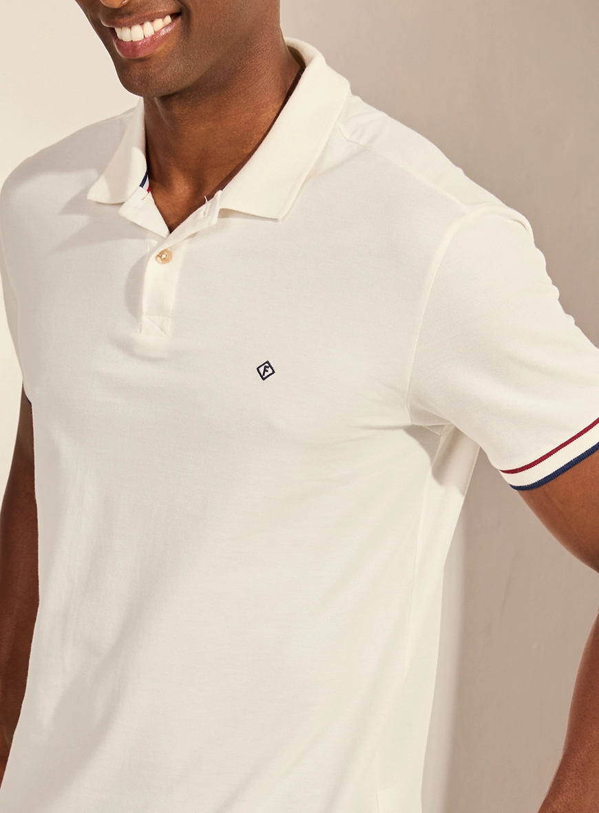 Polo Piquet Muscle Masculina Com Bordado Off Shell