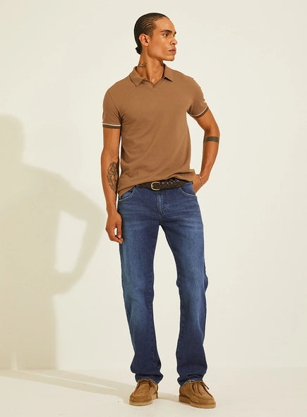 Polo Piquet Muscle Gola Cubana Jacquard
