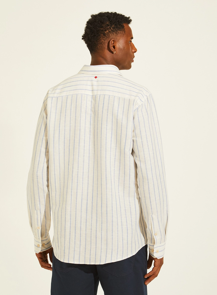 Camisa Relax Manga Longa Listrada Masculina Estampados