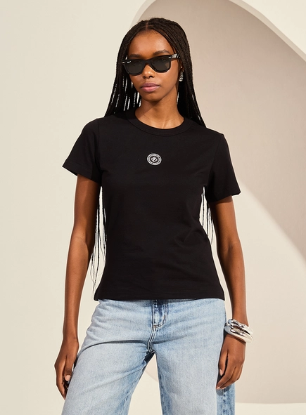 Camiseta Básica Ajustada Feminina De Malha - Fran