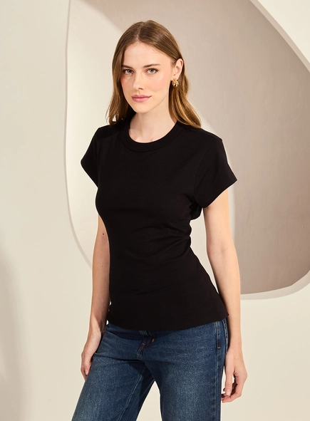 Camiseta Ajustada Com Recorte Nas Costas