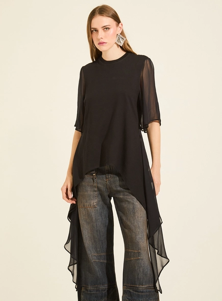 Camiseta Malha Comfort Com Transparência