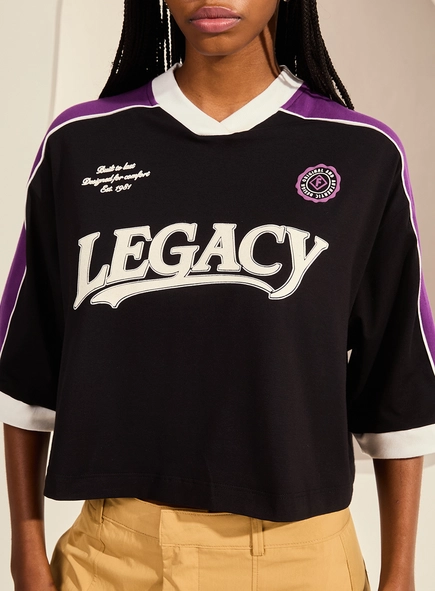 Camiseta Loose Manga Ampla Legacy Contrast