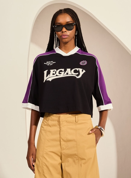 Camiseta Loose Manga Ampla Legacy Contrast