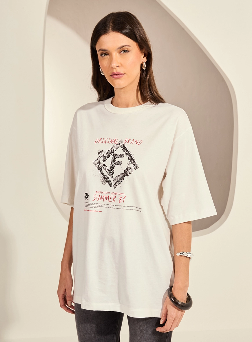 Camiseta Loose Oversized Feminina Authentic Off Shell