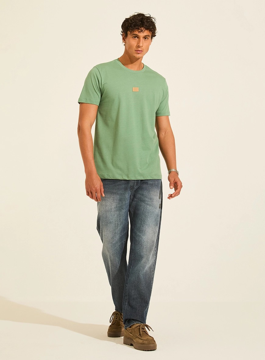 Camiseta New Slim Gola Careca Masculina Verde