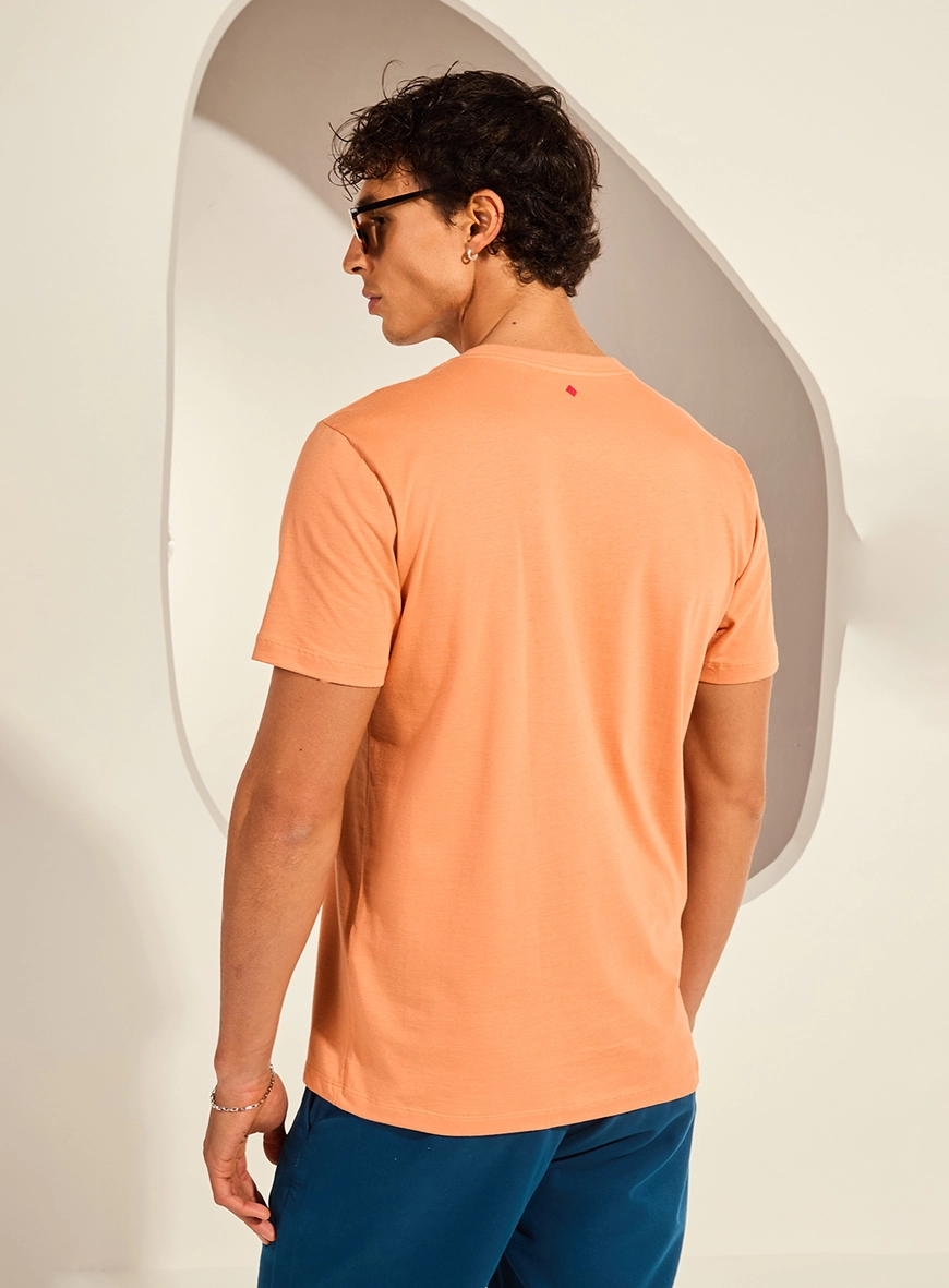 Camiseta New Slim Gola Careca Masculina Essential Laranja
