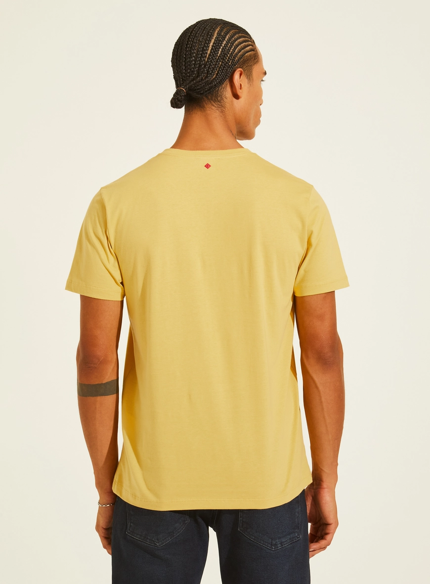 Camiseta Masculina Básica Estampada AMARELO