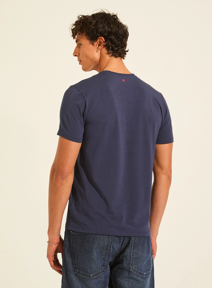 Camiseta Slim Masculina Liocel Premium Azul