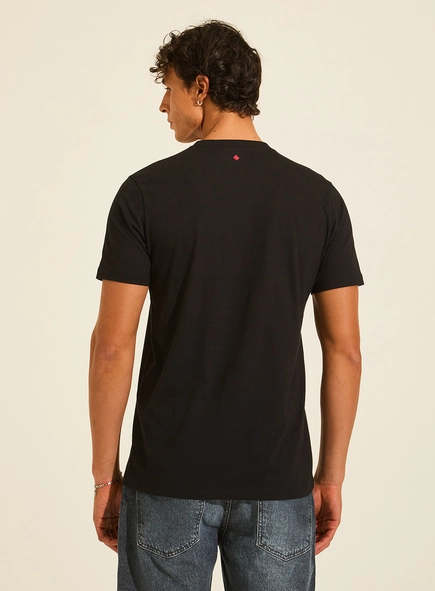 Camiseta New Slim Reta Estampa Texturizado Frontal