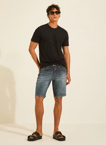 Camiseta New Slim Reta Estampa Texturizado Frontal