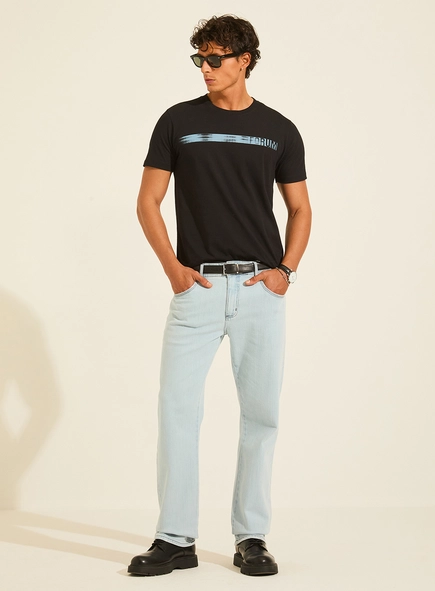 Camiseta New Slim Reta Manga Curta Estampada