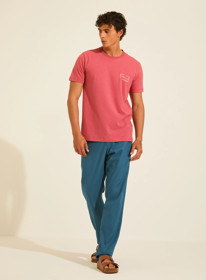 Camiseta Masculina New Slim Básica Vermelho