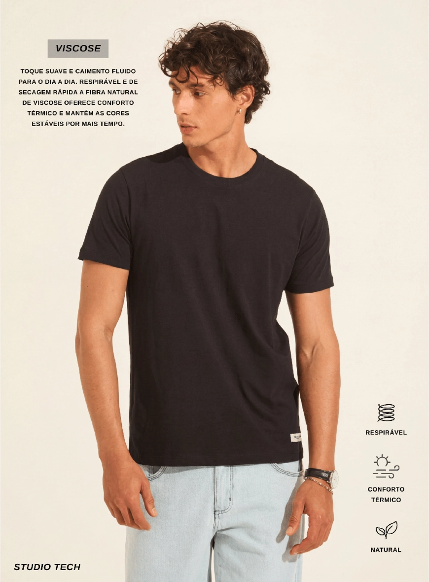 Camiseta Malha 1 Masculino Forum Preto