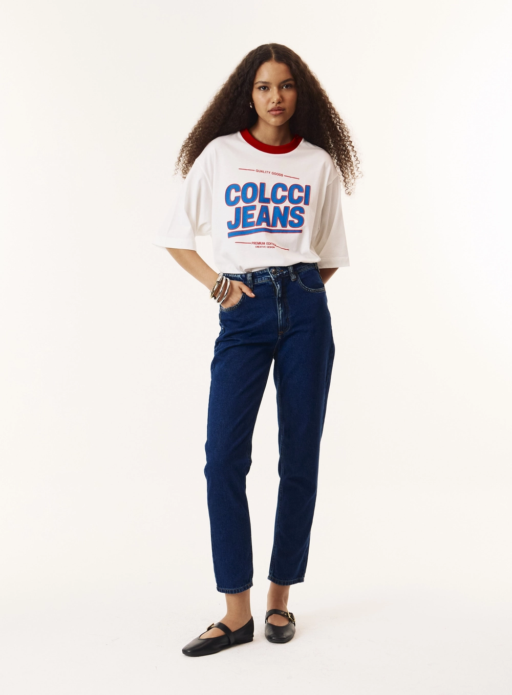 Calça Jeans Mom Lavagem Escura Feminina - Madrid Índigo