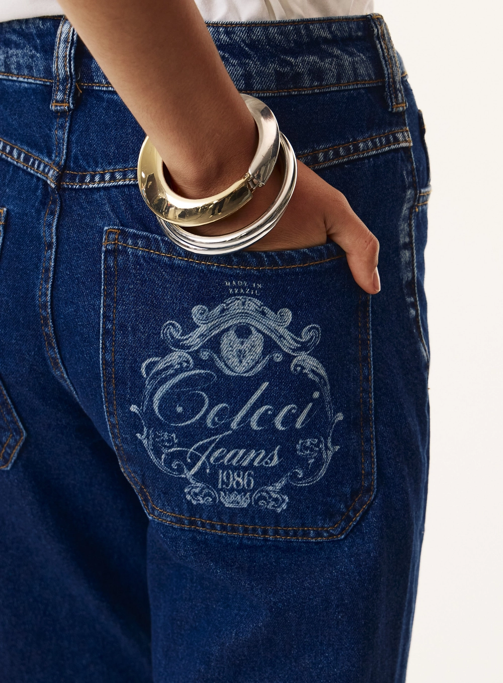 Calça Jeans Mom Lavagem Escura Feminina - Madrid Índigo