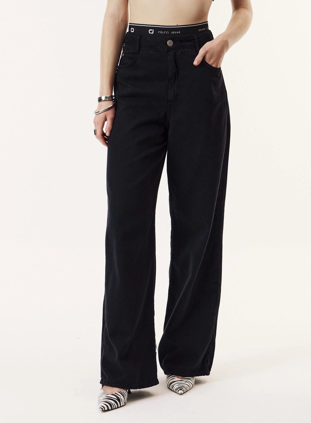 Calça Sarja Baggy Feminina - Seul Preto