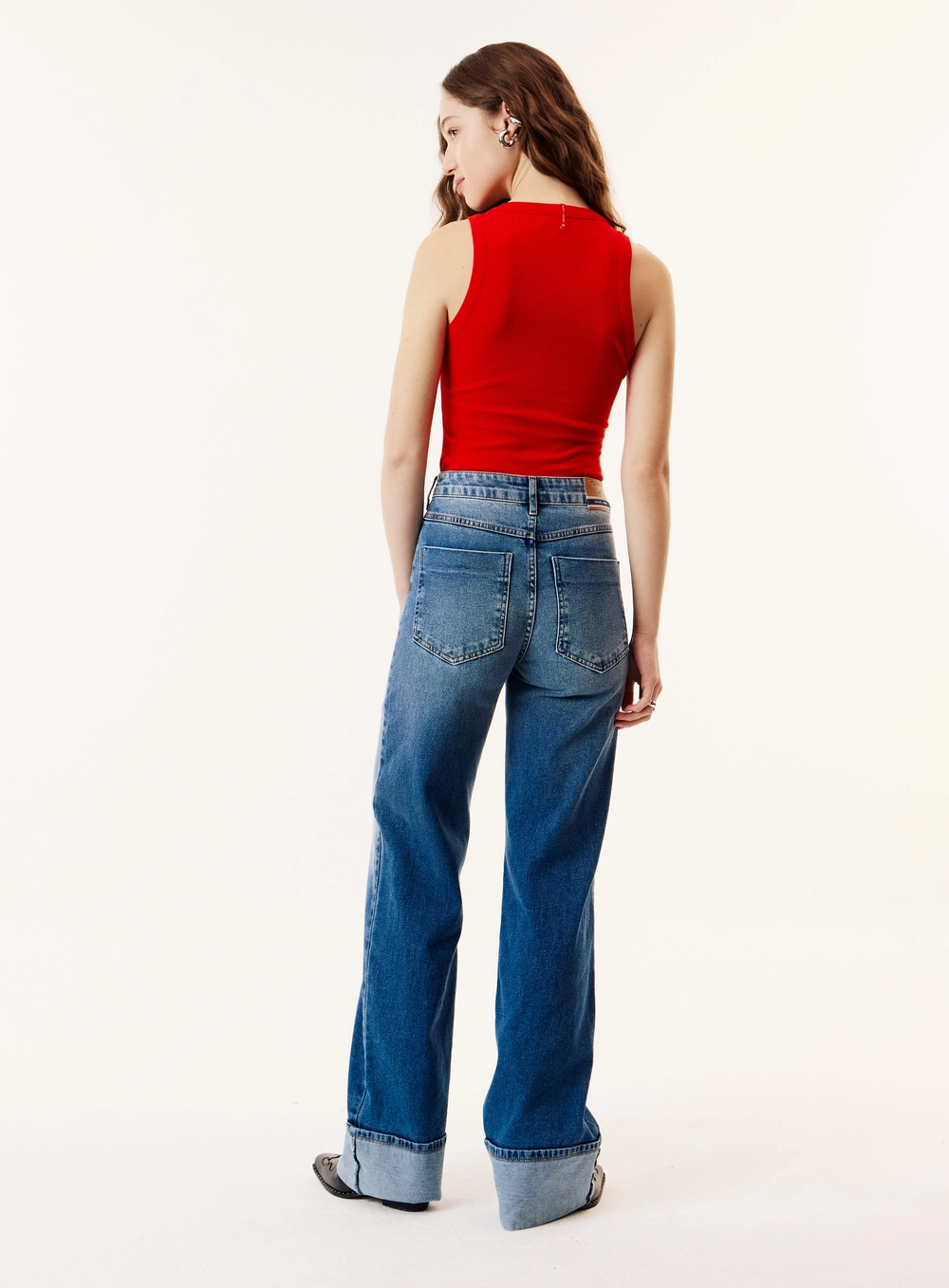 Calça Jeans Wide Leg Feminina - Berlim Stretch Índigo
