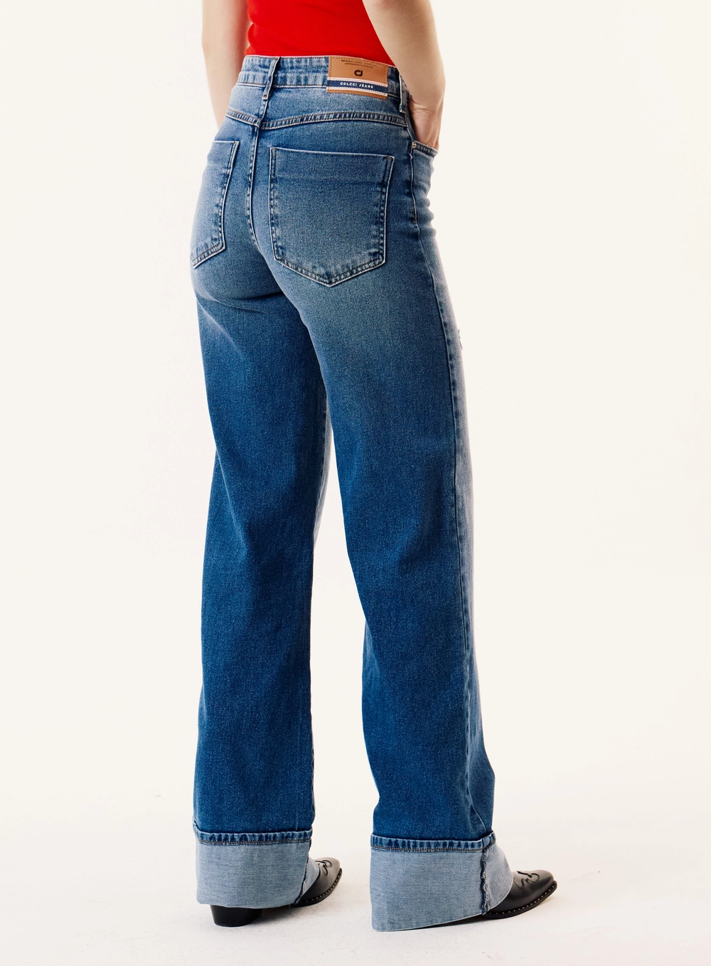 Calça Jeans Wide Leg Feminina - Berlim Stretch Índigo