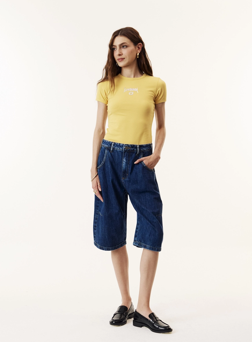 Bermuda Jeans Oversized Lavagem Escura - Cancun