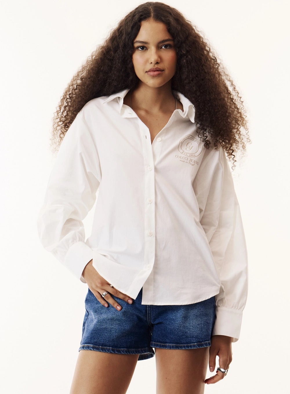 Camisa Oversized Manga Longa Com Estampa Costas Off Shell