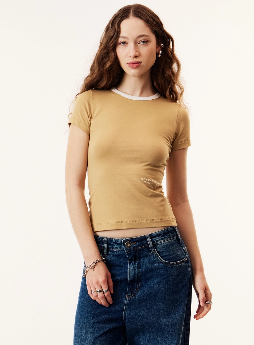 Camiseta Baby Look Estampada Feminina