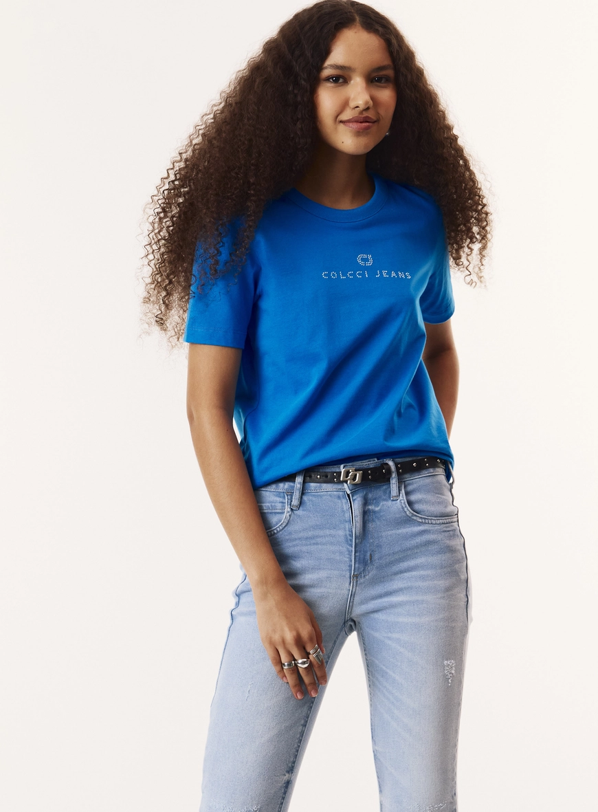 Camiseta Regular Fit Reta Com Estampa Feminina