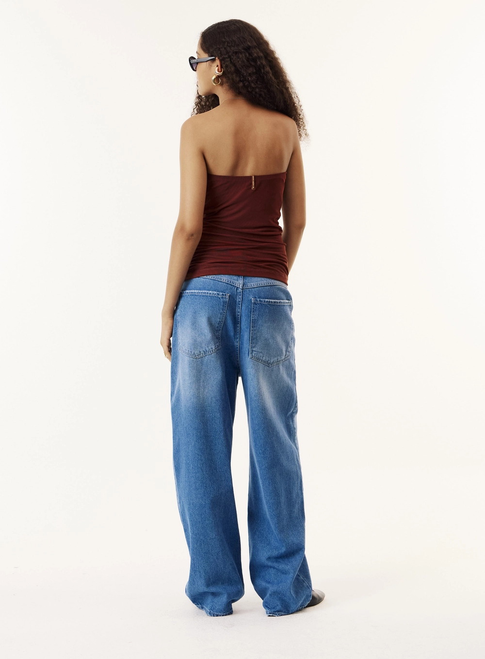 Blusa Slim Tomara Que Caia Em Tule Feminina Marrom