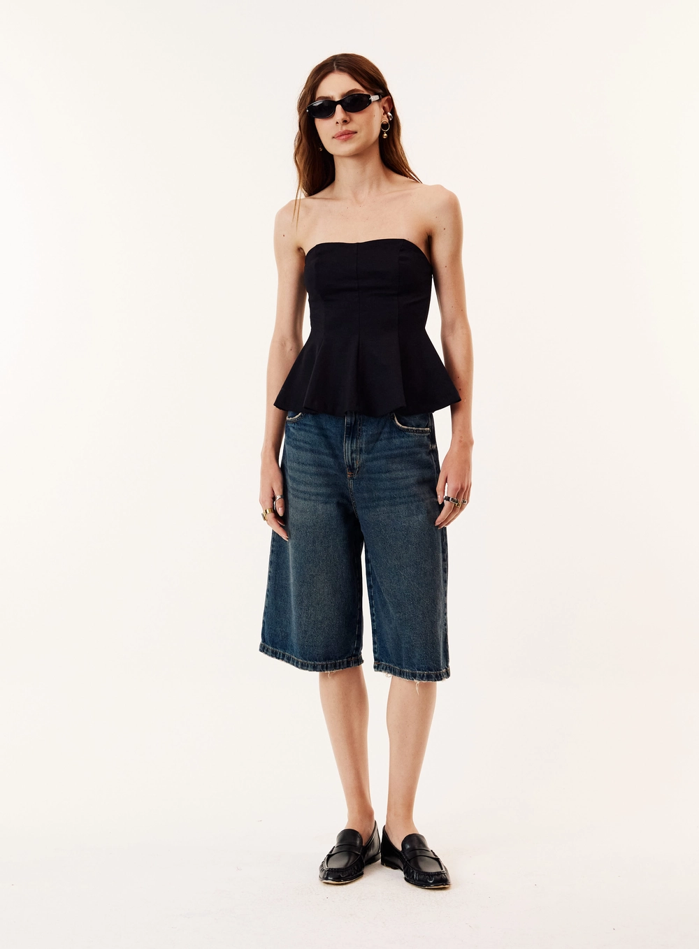 Blusa Peplum Estruturada Tomara Que Caia Feminina Preto