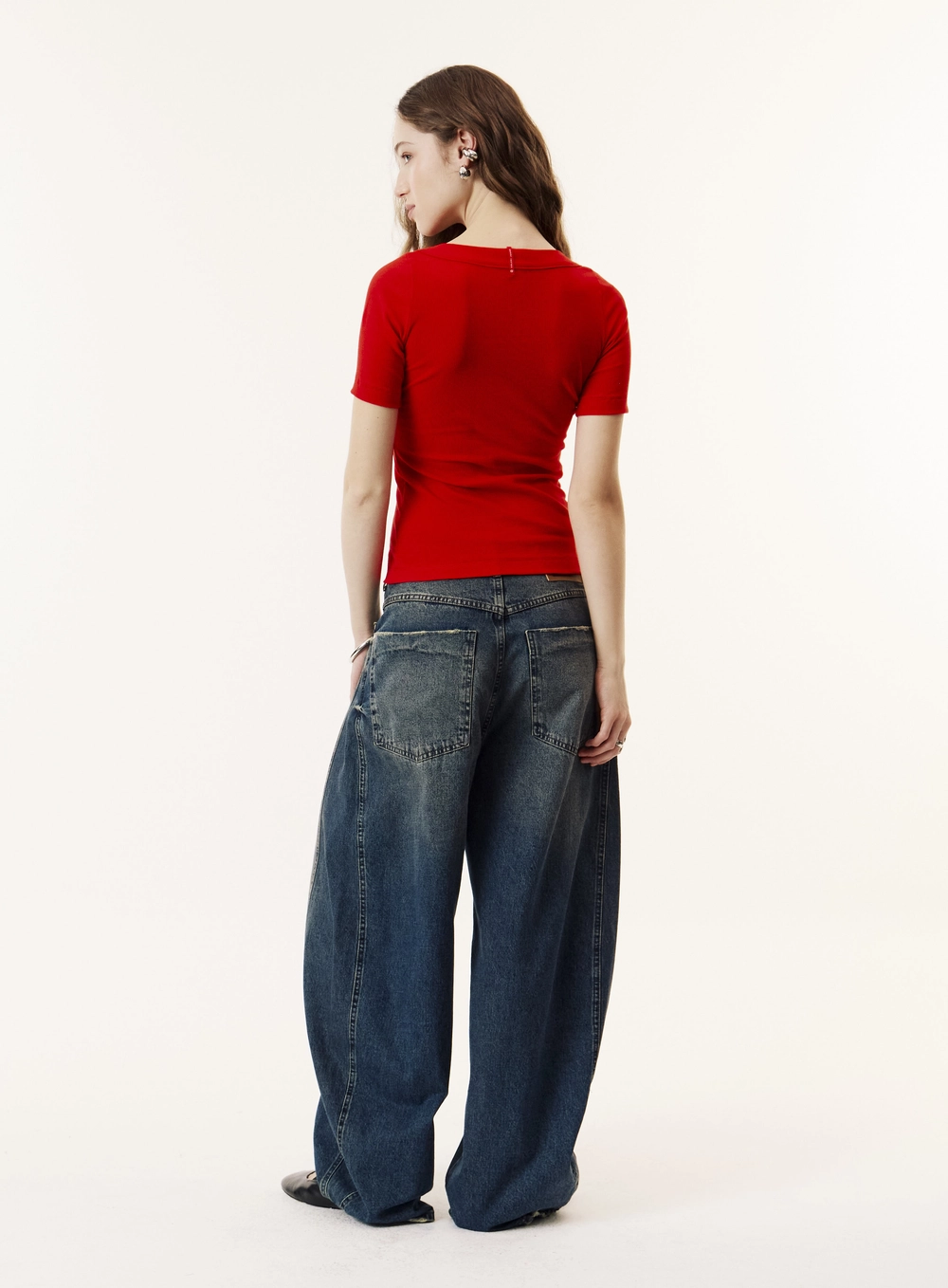 Blusa Slim Fit Com Decote Quadrado Feminina Vermelho