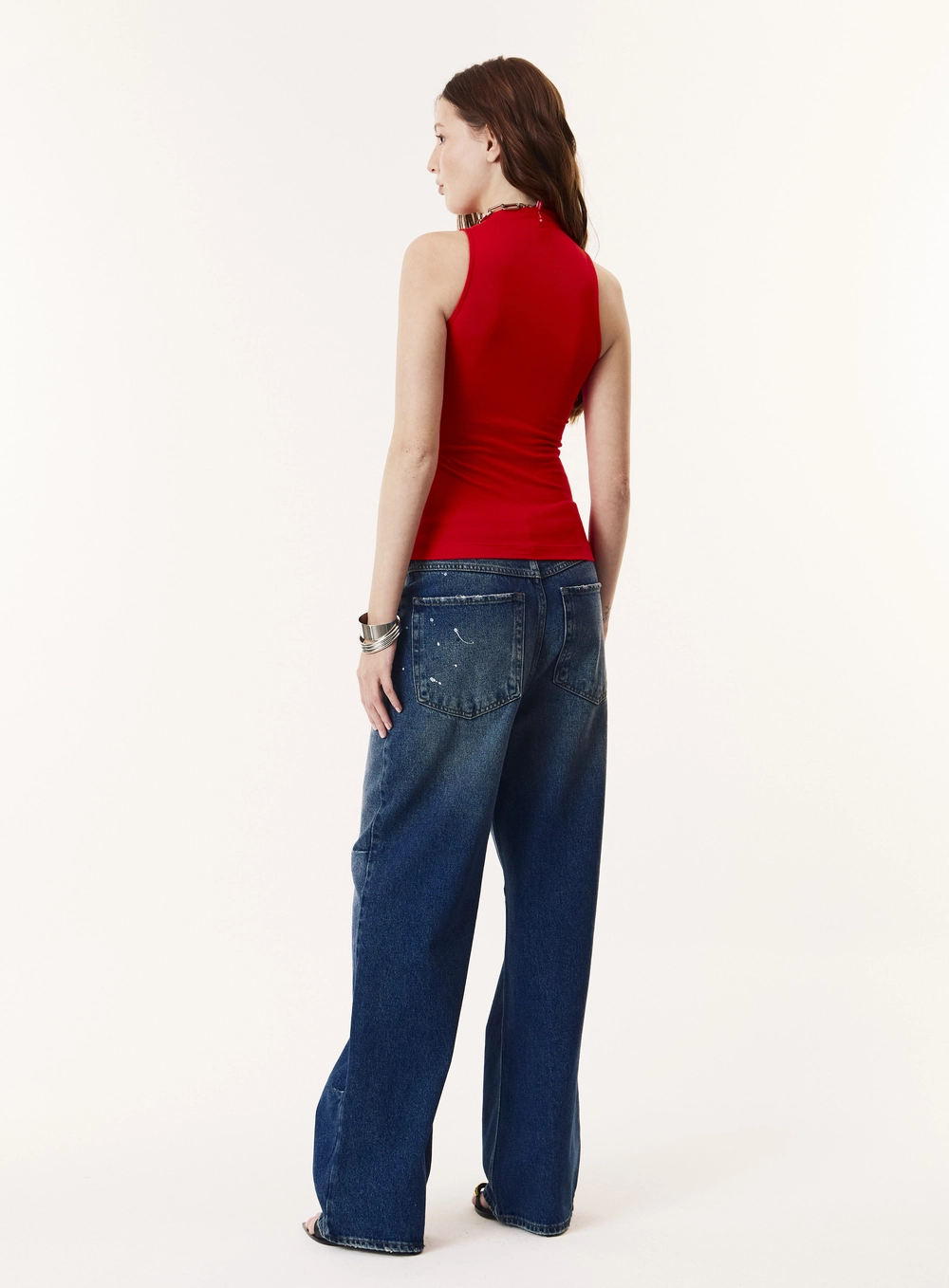 Regata Slim Fit Com Franzido Lateral Feminina Vermelho
