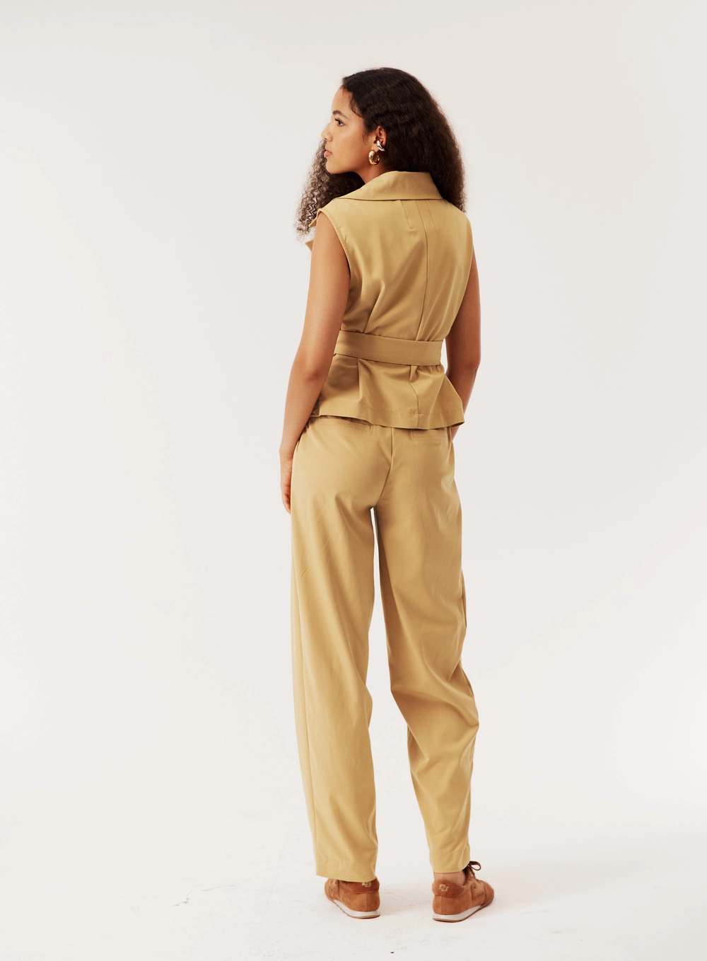 Colete Alfaiataria Slim Fit Com Transpassado Bege Soybean