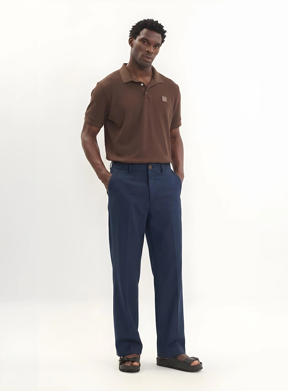 Calça Alfaiataria Masculina - Reta Azul