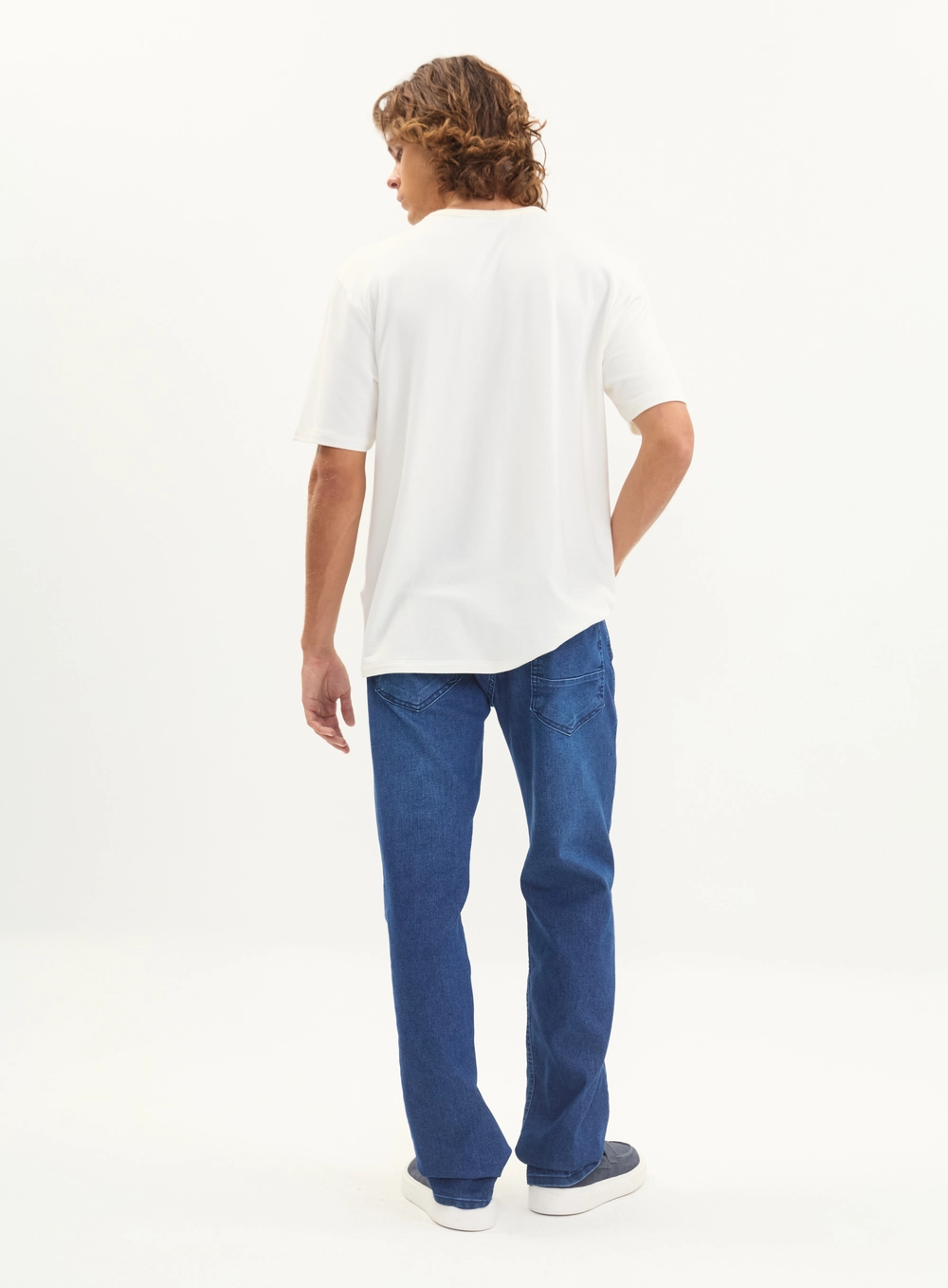 Calça Jeans Comfort Reta Denim Médio Masculina Índigo