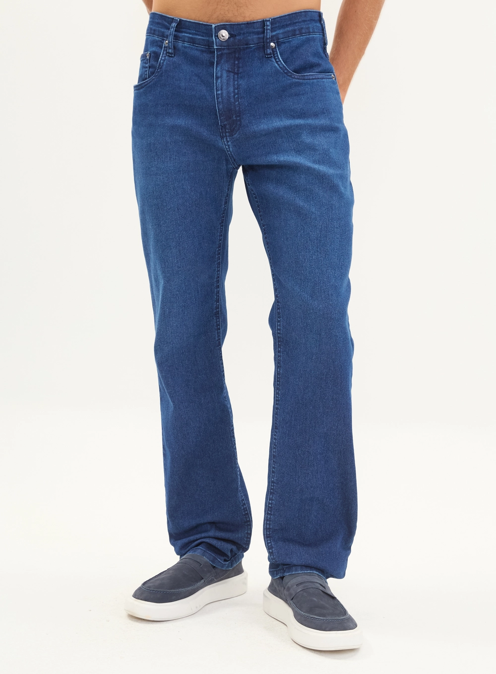 Calça Jeans Comfort Reta Denim Médio Masculina Índigo