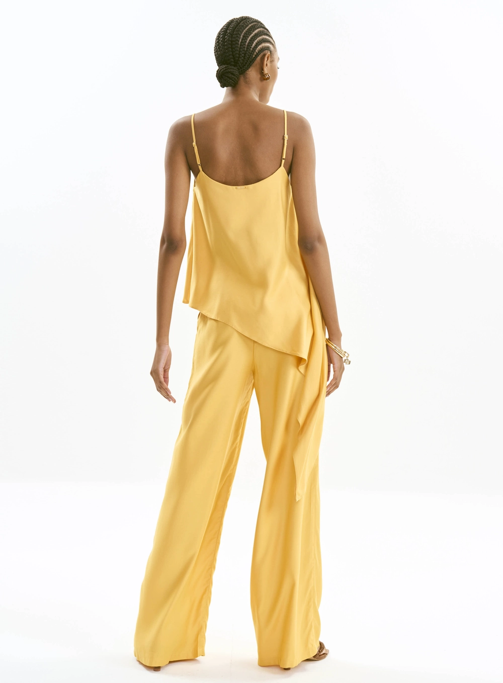Calça Alfaiataria Barril Cintura Alta - Joana Amarelo