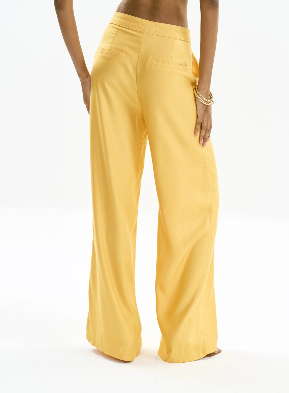 Calça Alfaiataria Barril Cintura Alta - Joana Amarelo