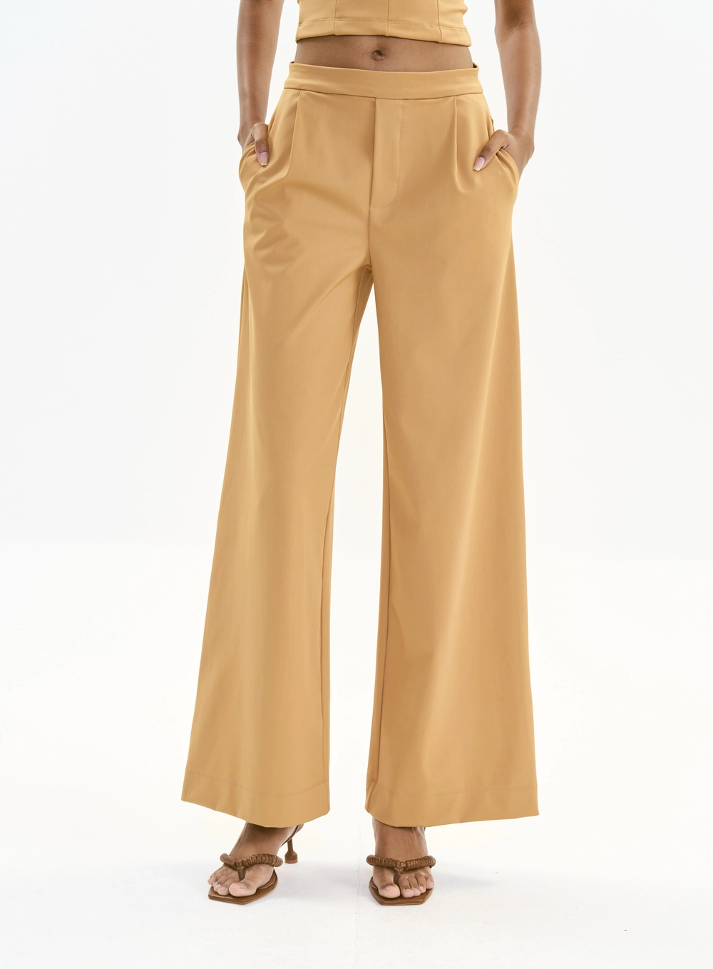 Calça Alfaiataria Feminina - Joana Marrom